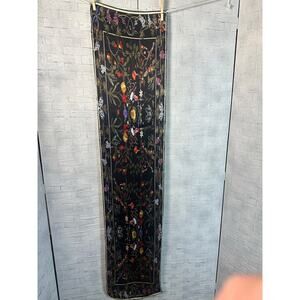 Rosenborg colorful, long silk scarf, dark academia, bohemian preppy feminine